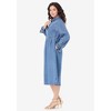 Roaman's Women's Plus Size Button Front Denim Dress - 4 of 4