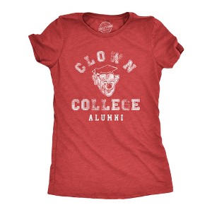 Womens Clown College Alumni T Shirt Funny Sarcastic Graduate Cap Tee For Ladies - Crazy Dog Women's T Shirt - 1 of 4