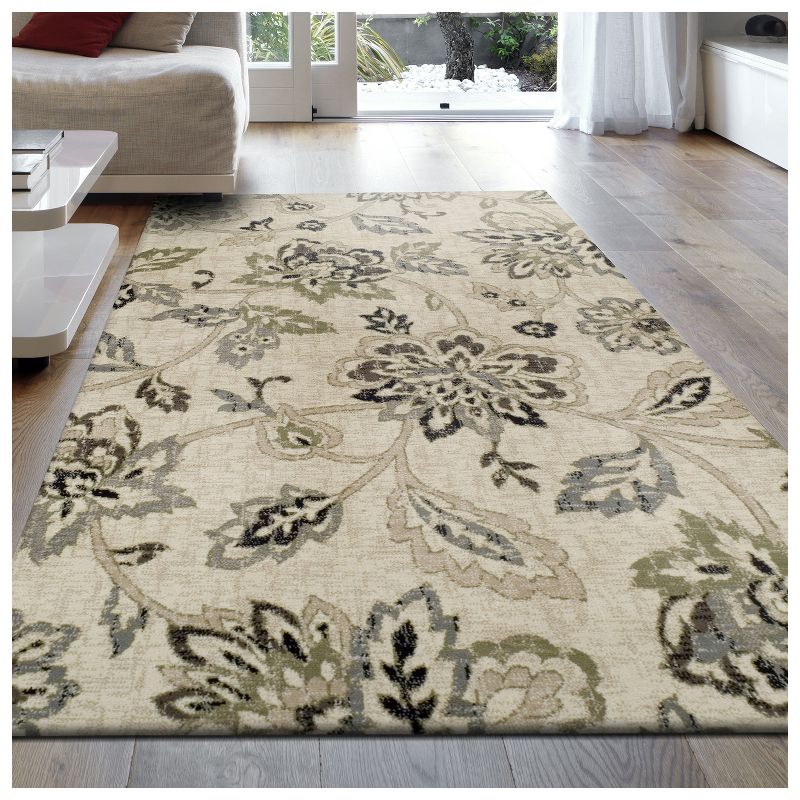 Contemporary Floral Indoor Area Rug or Runner - Blue Nile Mills, 2 of 5