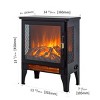 Syemin Indoor Fireplaces Electric Fireplace Heater 17" Freestanding Fireplace Stove Infrared Fireplace with 3D Flame, Black, 14.2"*8"*18" - 3 of 4