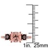 EVERLY JEWELRY |Rose Plated Sterling Silver 2.15 CT TGW Morganite Smokey Quartz and Diamond Accent 3-Stone Ring - 4 of 4