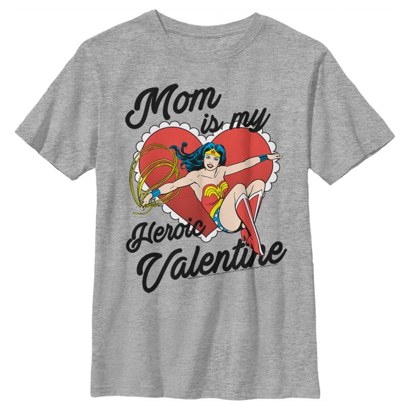 Men's Wonder Woman 1984 Mom Is My Heroic Valentine T-Shirt, 1 of 6