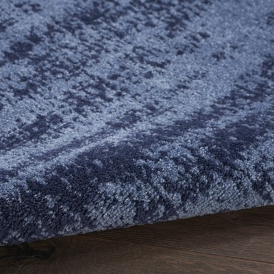 Essentials Denim Blue Abstract Indoor/Outdoor Square Rug