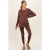 Pinkblush Brown Brushed Knit Maternity Oversized Top and Legging Set - 2 of 4