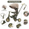 Aukfa 7-in-1 Tricycle, Foldable design, adjustable handle/seat, retractable canopy & removable pedals/guardrail, for 1-6 Years Old Boys & Girls Gift - 4 of 4