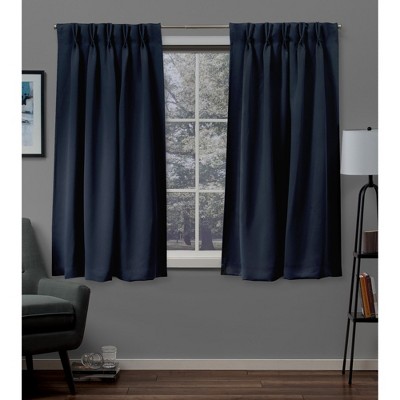 Exclusive Home Sateen Pinch Pleat Woven Blackout Back Tab Window Curtain Panel Pair