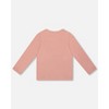 Deux par Deux Girl Organic Cotton Long Sleeve T-Shirt Dusty Pink with Sequin Unicorn - 3 of 4