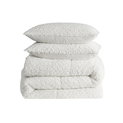King Ivory Faux Fur Reversible Down Alternative Bedspread Set