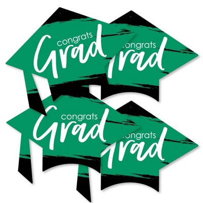 Big Dot of Happiness Green Grad - Best is Yet to Come - Grad Cap Decorations DIY Green Graduation Party Essentials - Set of 20