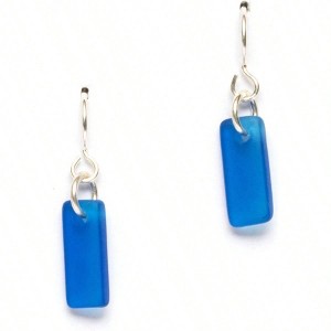 Murmur Sea Glass Earrings - Sterling Wire Beach Glass for Women, Sustainable Handmade in - 1 of 4