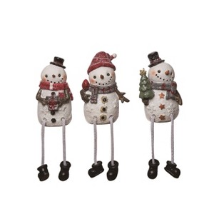 Transpac Resin Melty Snowman Sitter Set of 3 Christmas Home Decorations - 1 of 1
