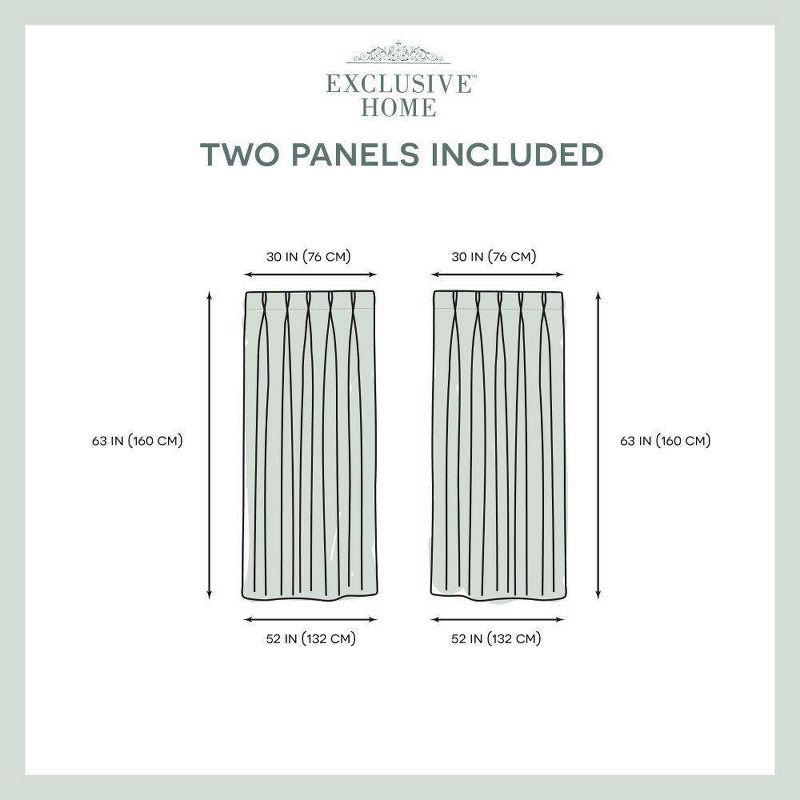 Exclusive Home Sateen Pinch Pleat Woven Blackout Back Tab Window Curtain Panel Pair, 6 of 9