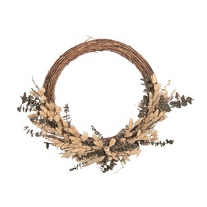 Transpac Natural Fiber 24.02" Multicolor Spring Twig and Dried Greenery Wreath - 1 of 2
