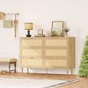 Rattan 6 Drawer Dresser, Farmhouse Wooden Chest of Drawers with 5 Metal Legs - 3 of 4