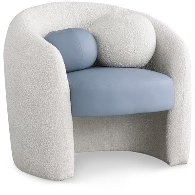Meridian Furniture,Acadia Vegan Leather / Boucle Fabric Accent Chair