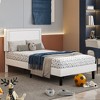 VECELO Velvet Upholstered Platform Bed Frame with Adjustable Headboard, Sturdy Wood Slats & Metal Support, No Box Spring Needed, Twin/Full/Queen Size - 3 of 4