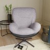360° Swivel Office Chair,Modern Chenille Swivel Chair With Faux Leather And Metal Base Frame,Accent Chair For Living Room-Cuddlewood - 2 of 4