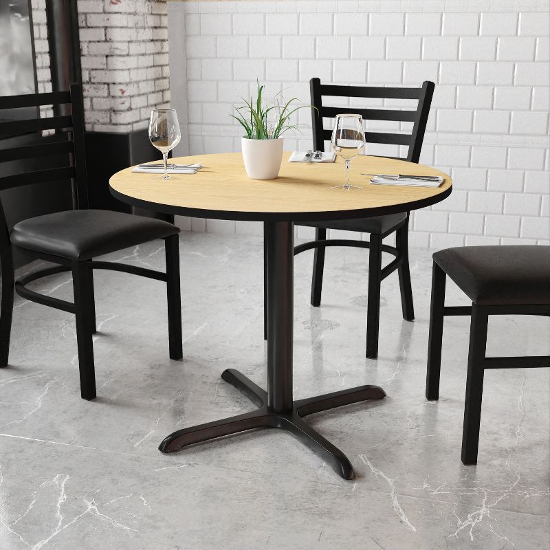 Flash Furniture 36'' Round Laminate Table Top with 30'' x 30'' Table Height Base, 3 of 5