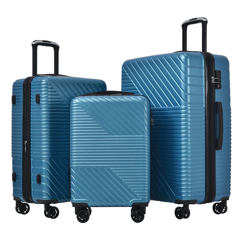 3 PCS Expandable ABS Hard Shell Luggage Set with Spinner Wheels and TSA Lock 20''24''28'' 4M - ModernLuxe, 1 of 12