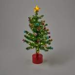 21" Battery Operated Rotating Tinsel Christmas Tree Green - Wondershop™