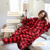 Catalonia Adult Wearable Fleece Blanket Snuggie with Foot Pockets, Super Soft Micro Plush Wrap Blanket Long Robe Loungewear, Cozy Gift for Woman Man - 4 of 4
