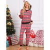INSPIRE CHIC Women's Christmas Family Matching Pajama Set Long Sleeve Elk Snow Xmas Party Couples Sleepwear Lounge Set - 3 of 4