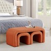 Syemin Ottomans and Benches 3-Piece Modern Ottoman Bench Set, Wide Upholstered Bed Bench, U-Shaped Entry Bench Vanity Stool, Orange, 44"*16.5"*18" - 4 of 4