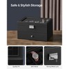 20-Slot Watch Box, Watch Case with Glass Lid, 2 Layers, Lockable Watch Display Case, Black Synthetic Leather - 2 of 4