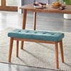 Nettie Mid-century Modern Upholstered Bench Walnut/teal - Buylateral ...