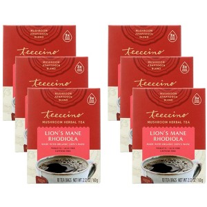 Teeccino Lion's Mane Rhodiola Rose Mushroom Tea - Case of 6/10 bag - 1 of 4