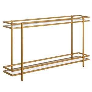 25" Brass Finish Console Table - Henn&Hart - 1 of 4