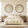 Wooakway 1PC/2PC Circle Wood Frame Beaded Mirror above Sink Console Dresser Rustic Round Wall Mounted Mirror Decor for Living Room 24"/28"/32"/35" - 2 of 4
