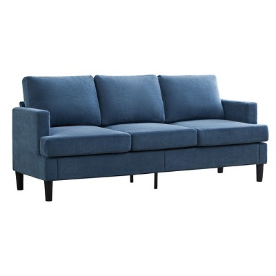 Hyleory 3-Seater Simple Design Sofa - Modern Fabric Sofa with Wooden Frame and Comfortable Cushions