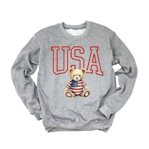 Simply Sage Market Women's Graphic Sweatshirt USA Bear - 1 of 4