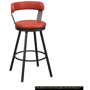 NicBex Set of 2 Bar Stools for Kitchen Island,Counter Bar Stools with Metal Base,Bar Chairs for Dining Rooms,Kitchens Islands,Gray/Red - 1 of 4
