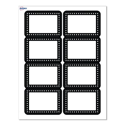 Avery® Name Tags, 2-1/3" x 3-3/8", Black & White Polka Dots, 80ct
