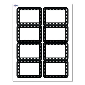 Avery® Name Tags, 2-1/3" x 3-3/8", Black & White Polka Dots, 80ct - 1 of 4