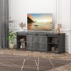 70" Farmhouse TV Stand for 80/75/70 Inch TVs,Entertainment Center Storage Cabinets w/Power Outlets and Sliding Barn Door,Rustic TV Stands,Media Cabine - 2 of 4