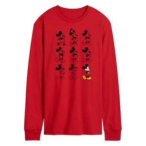 Men's - Disney - Mickey Mouse Evolution Long Sleeve Graphic T-Shirt - 1 of 3