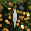 Northlight 9.5" Matte White Sequin and Glitter Finial Glass Christmas Ornament - image 2 of 4