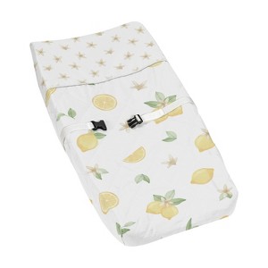 Sweet Jojo Designs Girl Changing Pad Cover Lemon Yellow White and Green - 1 of 4