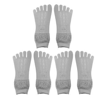Unique Bargains Non-slip Yoga Socks Five Toe Socks Pilates Barre For Women  With Grips Beige 3 Pair : Target