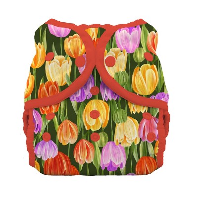 Thirsties | Duo Wrap Snap Pack of 1 - Tulips Multicolored Diaper Cover, Size One