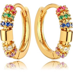 Dremmy Studios CZ Huggie Hoop Earrings | 14K Gold Plated, Chunky & Minimalist Gift - 1 of 4