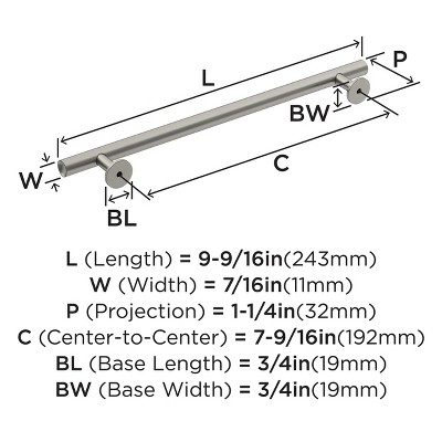 Brushed Nickel Modern Cabinet Drawer Pull with Mounting Hardware