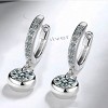 Paaaawaters Elegant Round Zirconia Hoop Earrings 14k White Gold Plated Dangle Earrings - 4 of 4