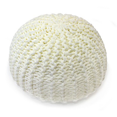Hand Crochet Floor Pouf Cream - Gold Medal Bean Bags