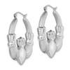 Black Bow Jewelry Sterling Silver Claddagh Hoop Earrings - 35mm in Diam. (1-3/8 in) - 2 of 4