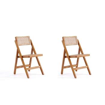 Set of 2 Pullman Cane Folding Dining Chairs Natural - Manhattan Comfort