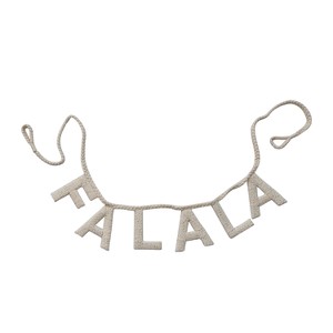 Storied Home Handmade Cotton Blend Braided Holiday Garland with Sequins "FALALA", Natural - 1 of 2